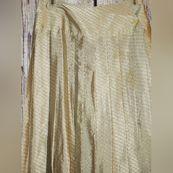 80s Vintage Jac Dale Silver Pleated Maxi Skirt - Picture 13 of 16